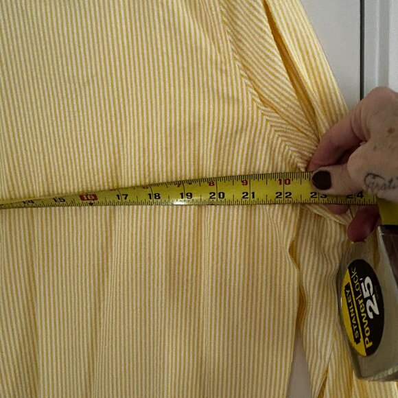 Tuckernuck Lemon Seersucker Stripe Nadine Button Down - Yellow Stripe / XL - Picture 9 of 9
